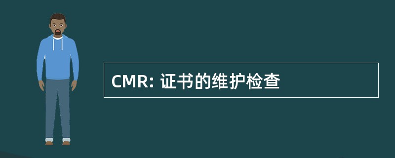 CMR: 证书的维护检查