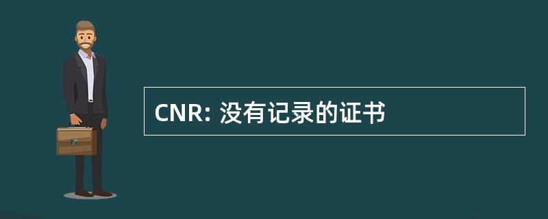 CNR: 没有记录的证书