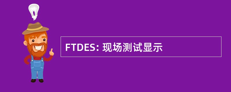 FTDES: 现场测试显示