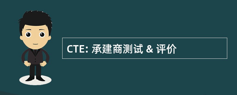 CTE: 承建商测试 & 评价