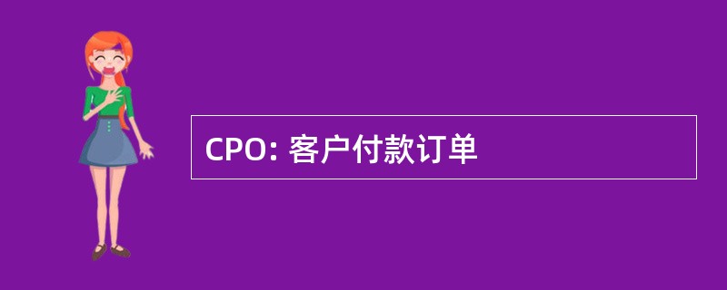 CPO: 客户付款订单