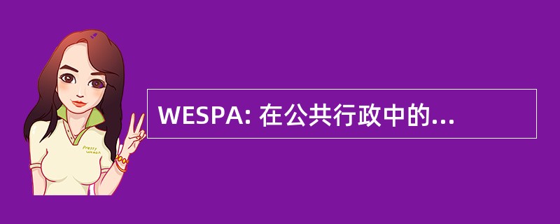 WESPA: 在公共行政中的电子服务国际研讨会