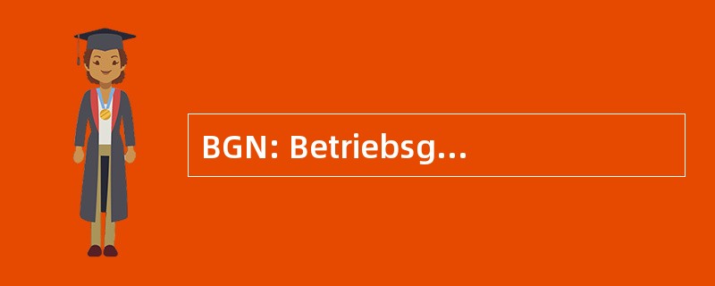 BGN: Betriebsgewöhnliche Nutzungsdauer