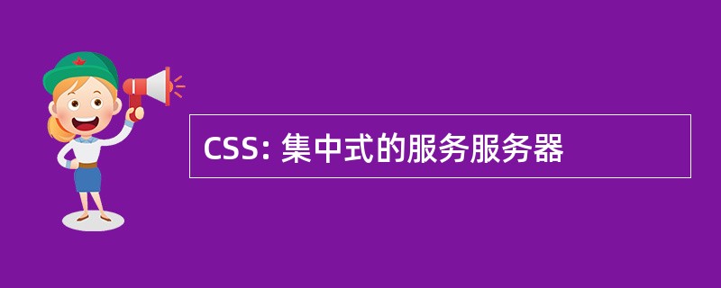 CSS: 集中式的服务服务器