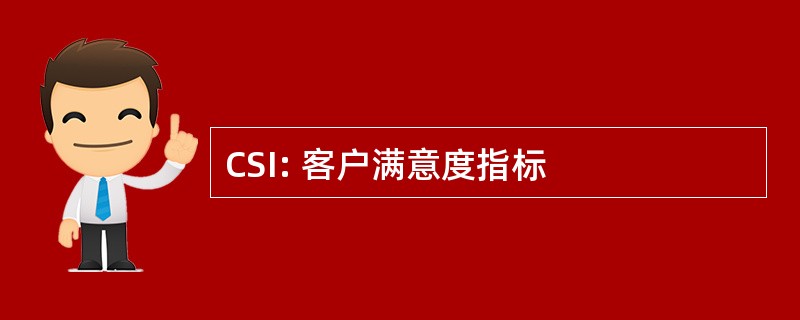 CSI: 客户满意度指标