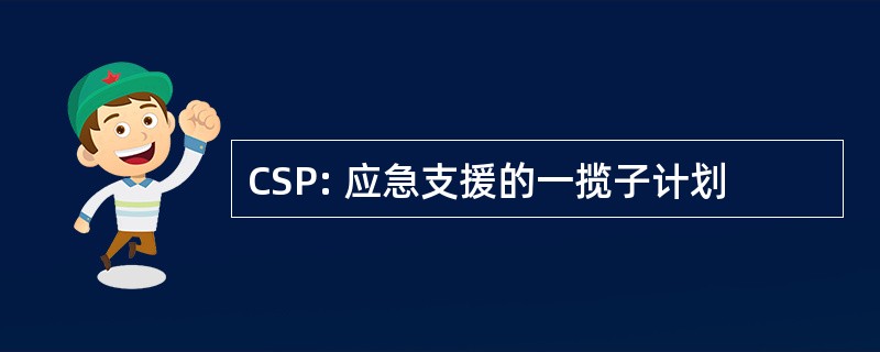 CSP: 应急支援的一揽子计划