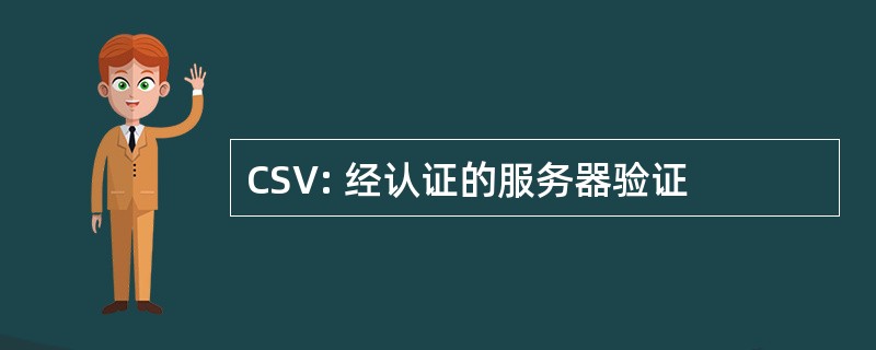 CSV: 经认证的服务器验证