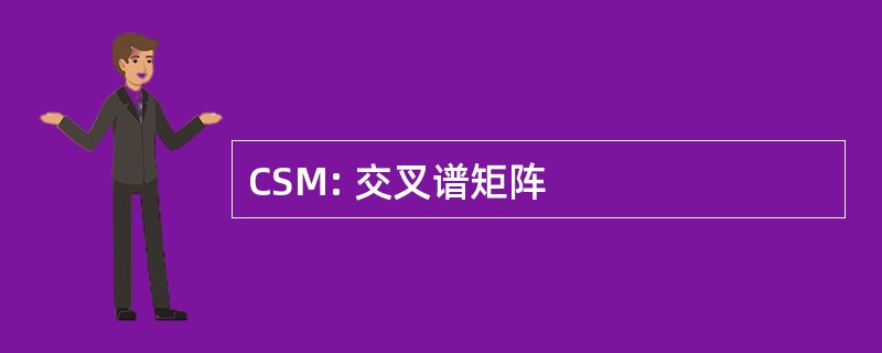 CSM: 交叉谱矩阵