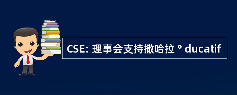 CSE: 理事会支持撒哈拉 ° ducatif