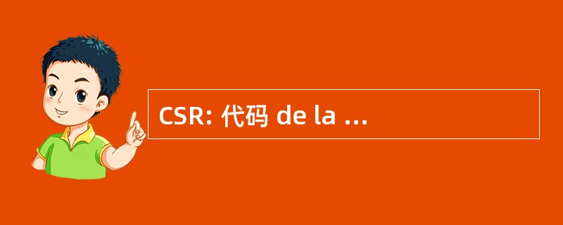 CSR: 代码 de la SÃ © curitÃ © RoutiÃ¨re