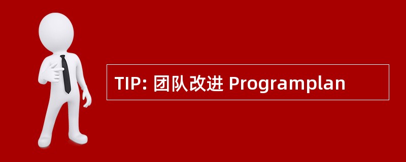 TIP: 团队改进 Programplan