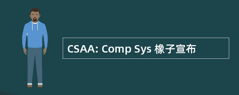 CSAA: Comp Sys 橡子宣布