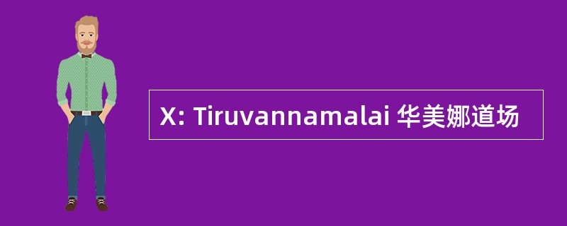 X: Tiruvannamalai 华美娜道场