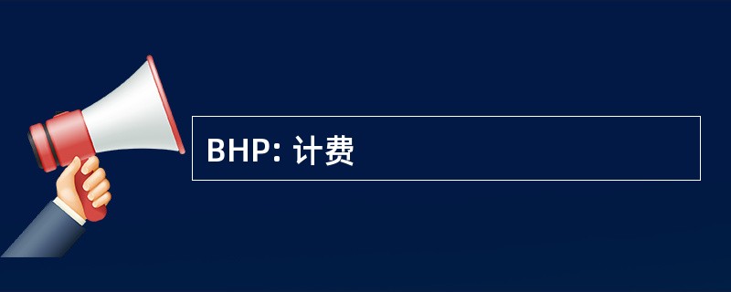 BHP: 计费