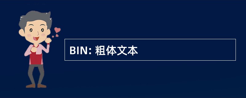 BIN: 粗体文本