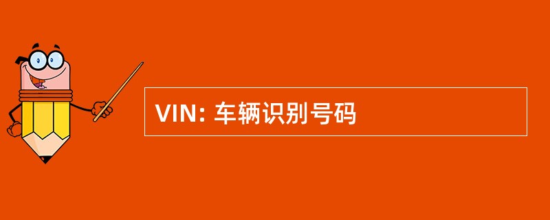 VIN: 车辆识别号码