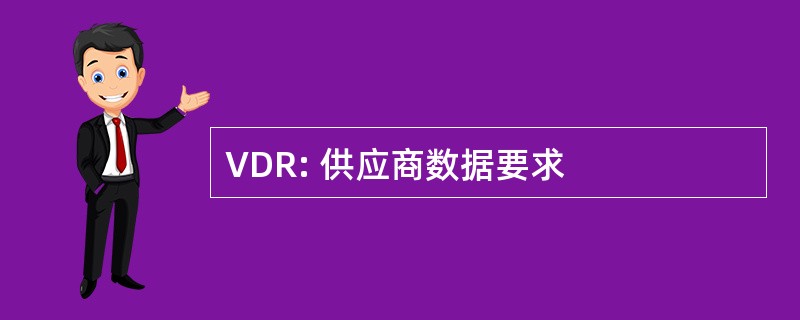 VDR: 供应商数据要求