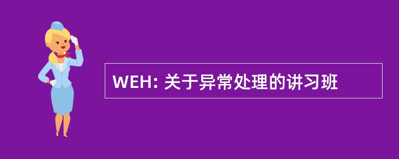 WEH: 关于异常处理的讲习班