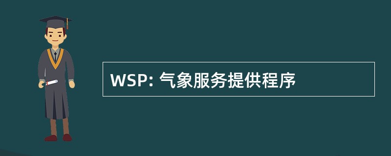 WSP: 气象服务提供程序