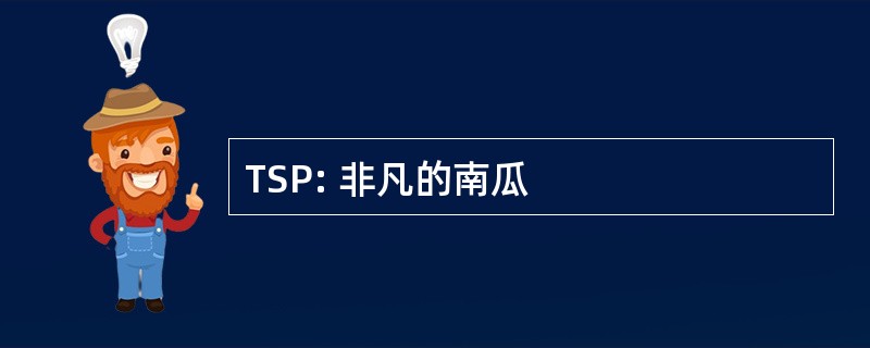 TSP: 非凡的南瓜