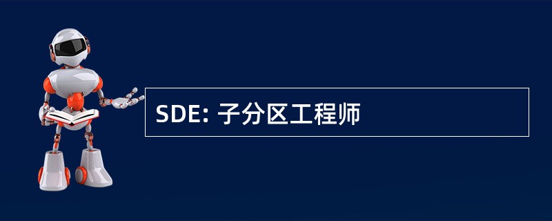 SDE: 子分区工程师