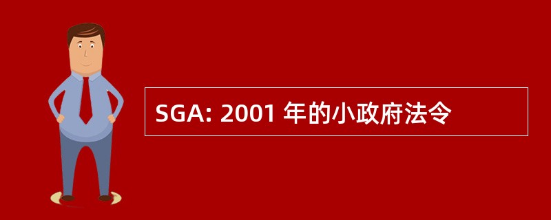 SGA: 2001 年的小政府法令