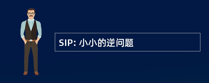 SIP: 小小的逆问题