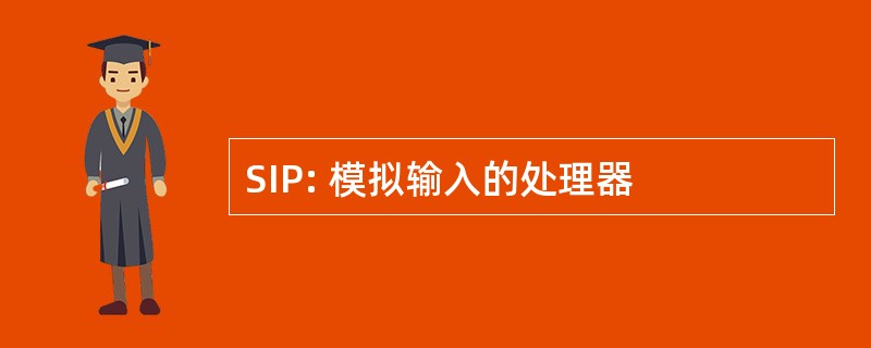 SIP: 模拟输入的处理器