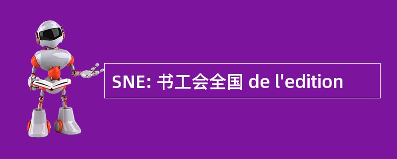 SNE: 书工会全国 de l&#039;edition