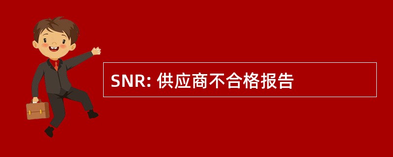 SNR: 供应商不合格报告