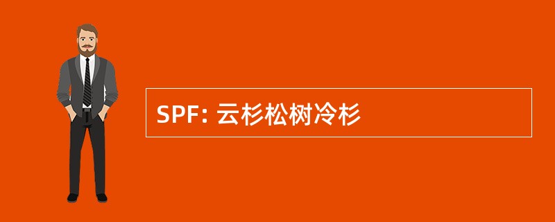 SPF: 云杉松树冷杉