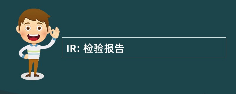 IR: 检验报告