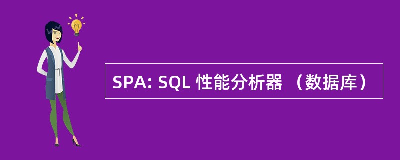 SPA: SQL 性能分析器 （数据库）