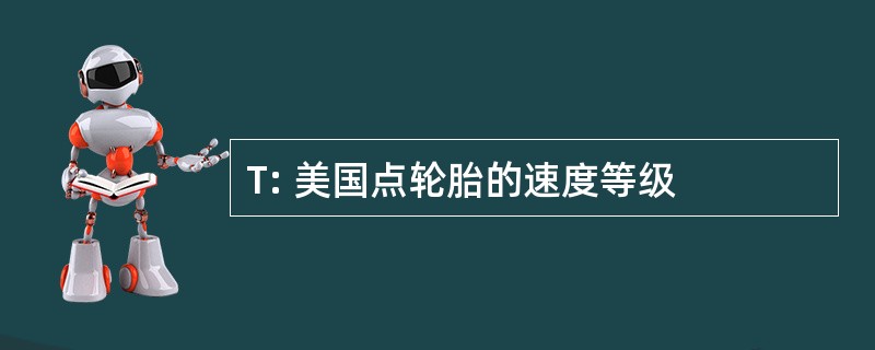 T: 美国点轮胎的速度等级