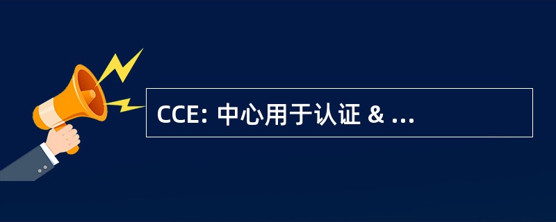 CCE: 中心用于认证 & 教育有限公司