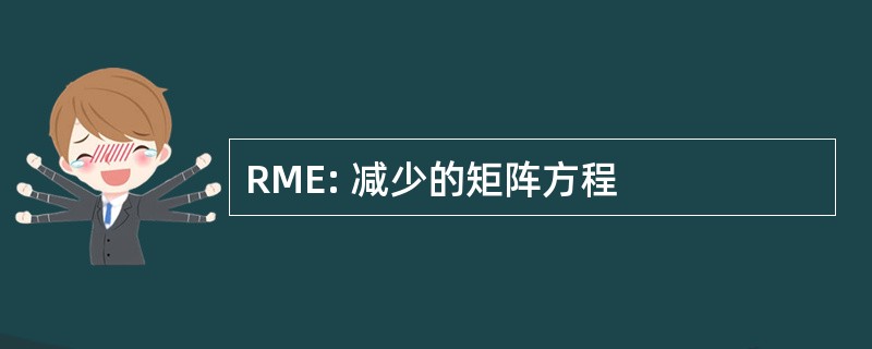 RME: 减少的矩阵方程