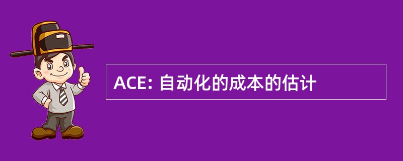 ACE: 自动化的成本的估计