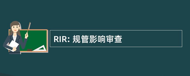 RIR: 规管影响审查