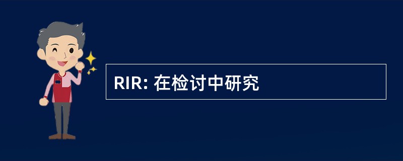 RIR: 在检讨中研究