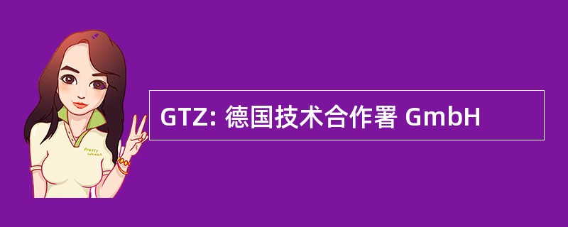 GTZ: 德国技术合作署 GmbH