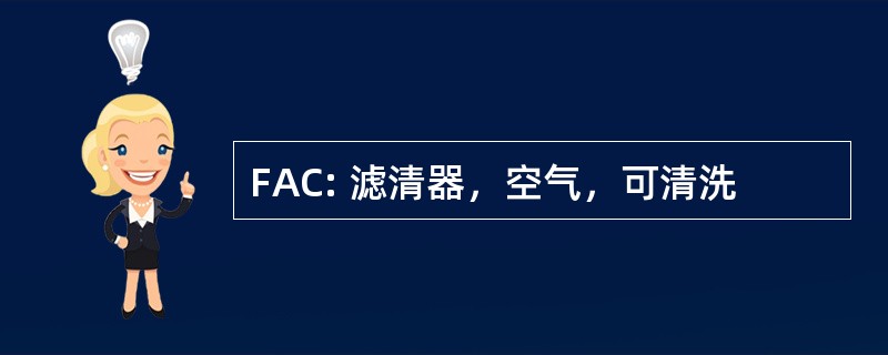 FAC: 滤清器，空气，可清洗