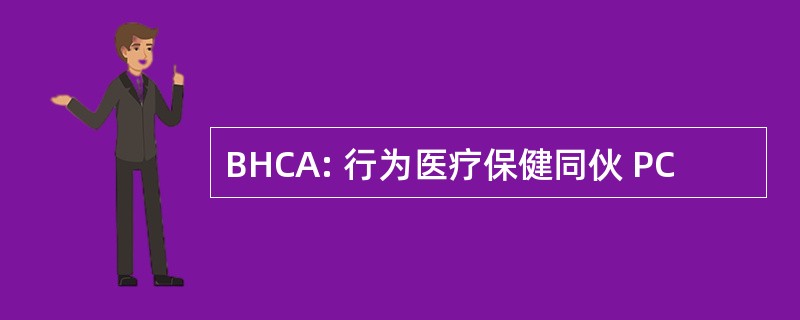 BHCA: 行为医疗保健同伙 PC