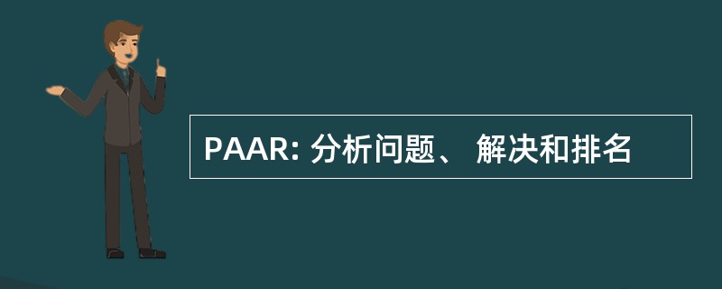 PAAR: 分析问题、 解决和排名