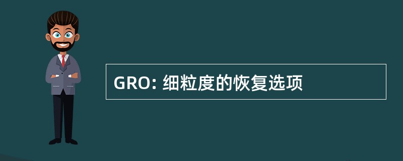 GRO: 细粒度的恢复选项