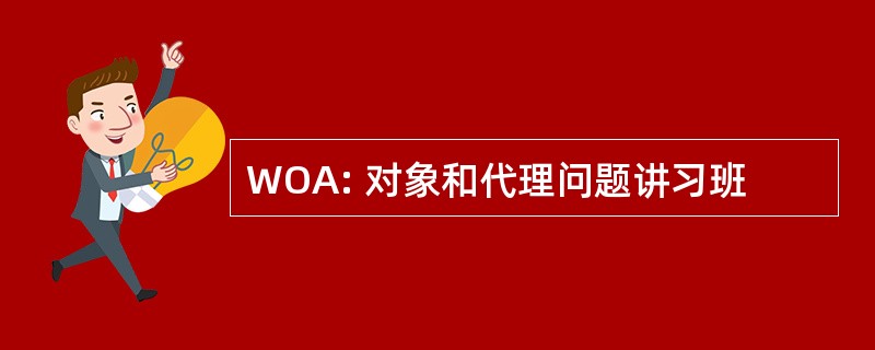 WOA: 对象和代理问题讲习班