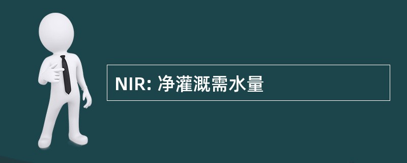 NIR: 净灌溉需水量