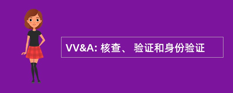 VV&A: 核查、 验证和身份验证