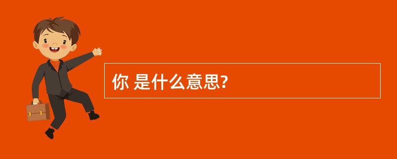 你 是什么意思?