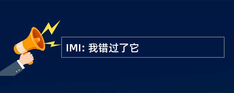 IMI: 我错过了它