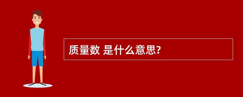 质量数 是什么意思?